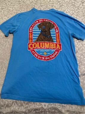 Columbia Men’s Blue Short-Sleeve Graphic Tee - Always Outside Dog Logo